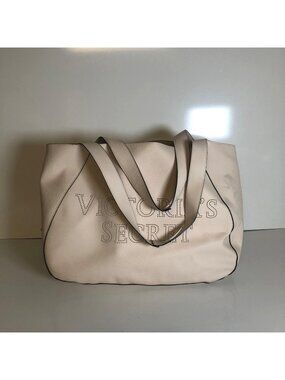 Victoria's Secret Pale Pink Beige Tote Bag and Detachable Pouch
